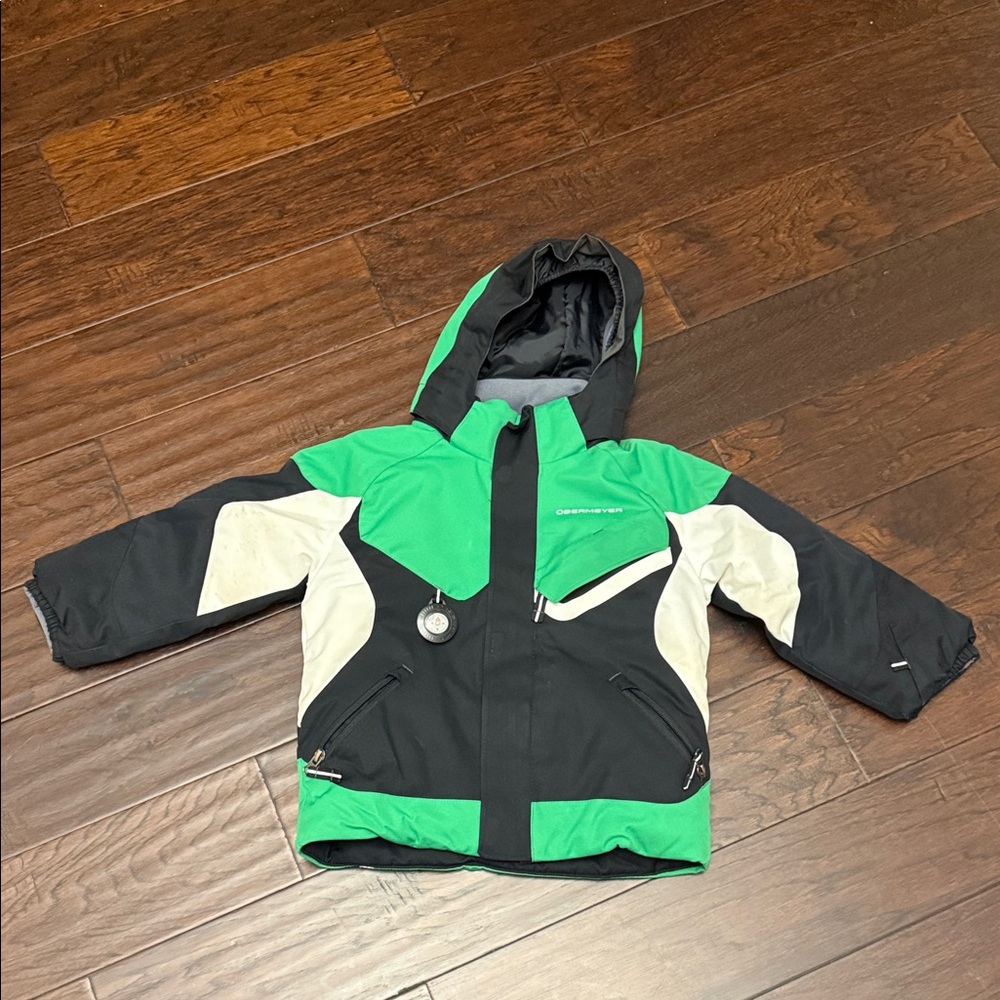 Obermeyer Green and Black Kids' Ski Jacket